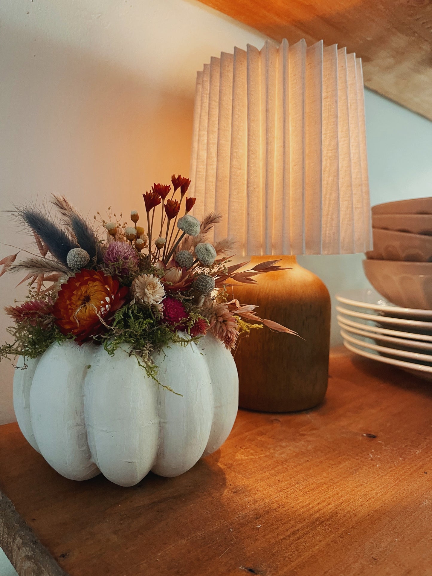 Dried Floral Pumpkin