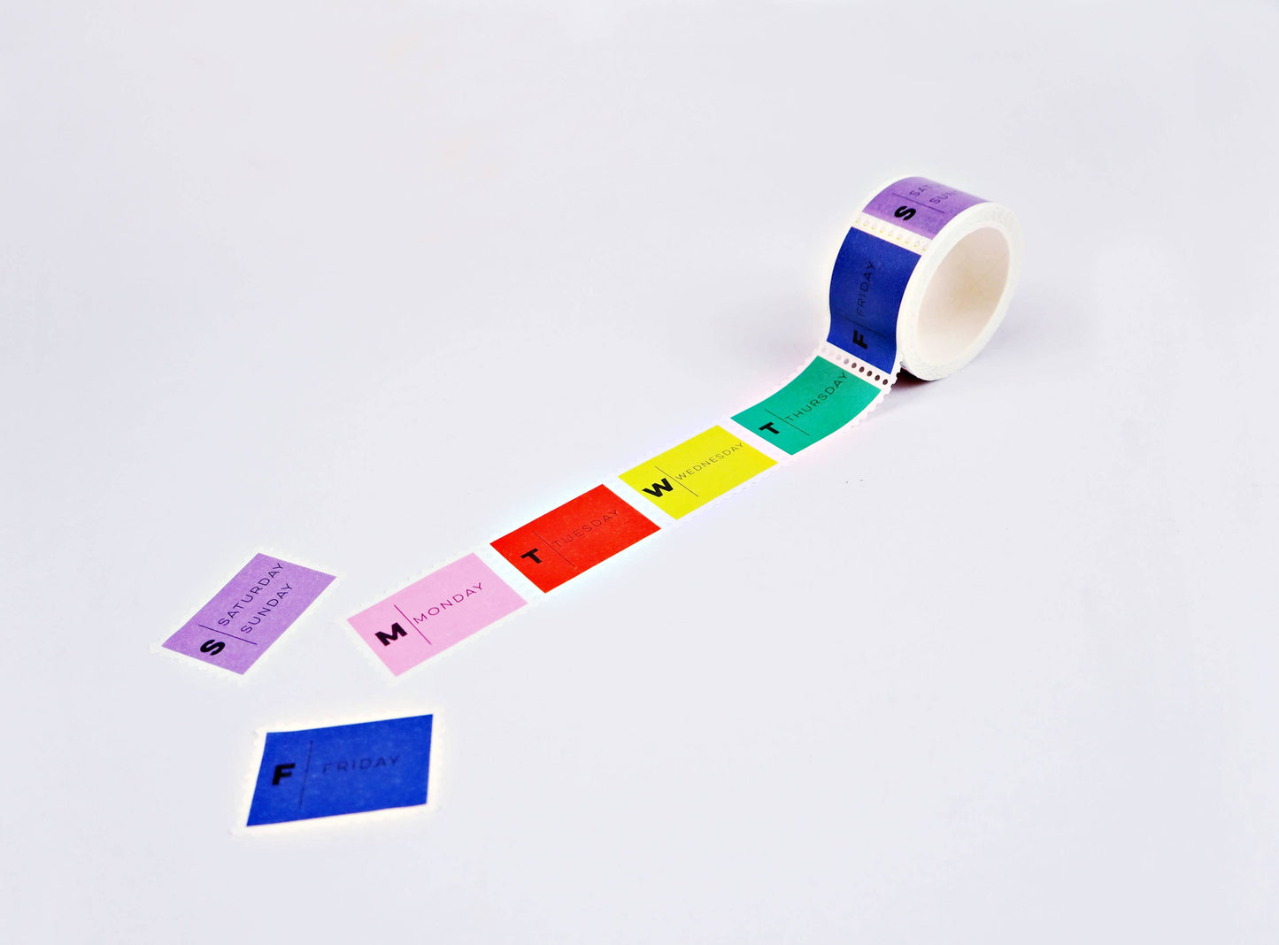 Primary Days of the Week Stamp Washi Tape