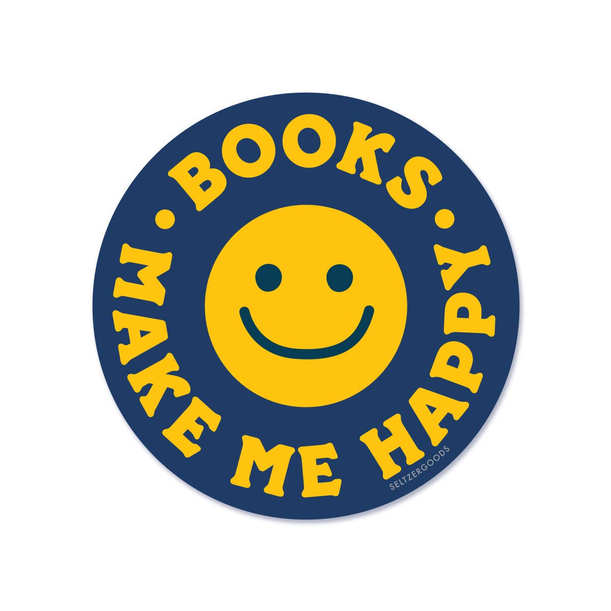 Happy Books Smiley Sticker